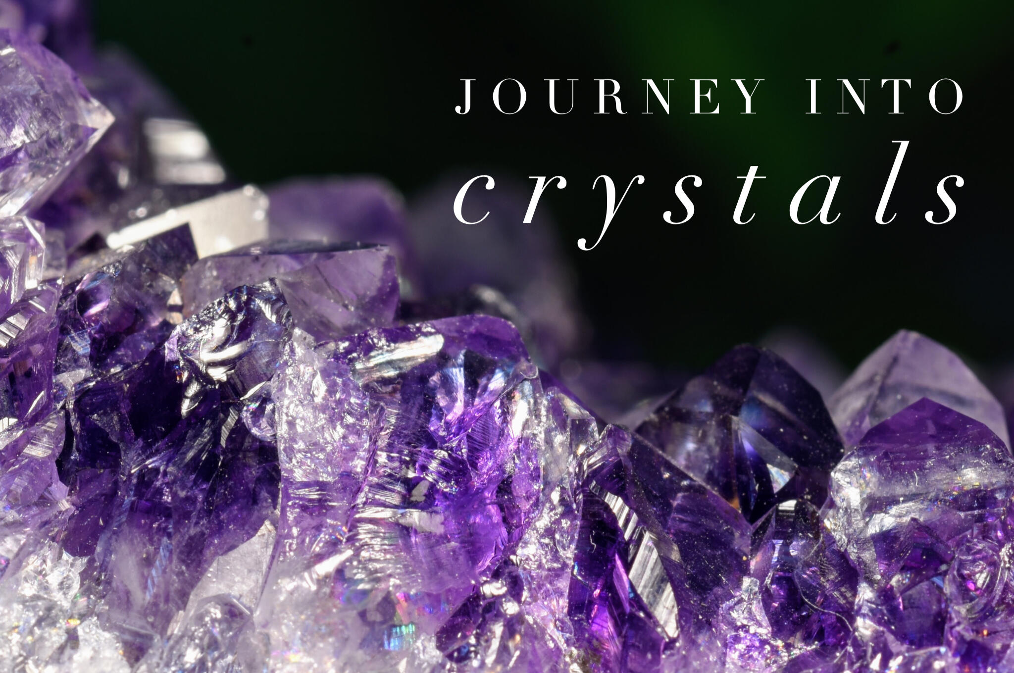 Image of Amethyst Crystal with Journey Into Crystals words